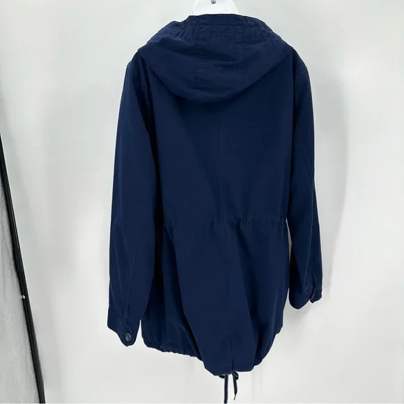 Faded Glory Anorak Jacket Womens 1X 16W Navy Blue Full Zip Casual Mid Length - Picture 2 of 9